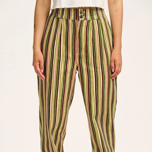 Lucy & Yak Addison Jeans in Elm Stripe Organic Sustainable Fashion - Picture 1 of 5